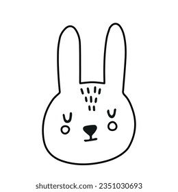 Cute cartoon bunny coloring book for children.