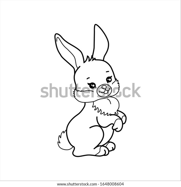 cute cartoon bunny coloring page book stock vector royalty