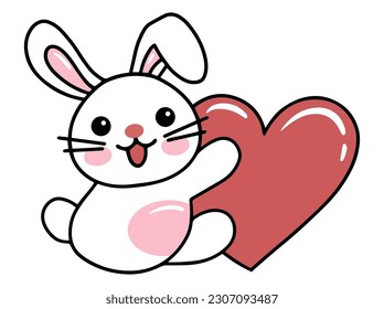 Cute cartoon Bunny drawing illustration