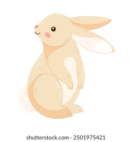 cute cartoon bunny isolated on white