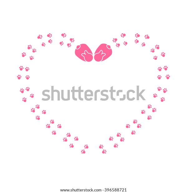 Download Cute Cartoon Bunny Paw Print On Stock Vector (Royalty Free ...
