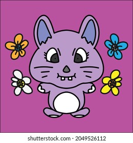 Cute cartoon bunny pictures for kids, editable vector file for all of your graphic needs.