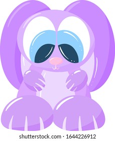 A Cute Cartoon Bunny Rabbit Character for Easter or Children's Story In Pink