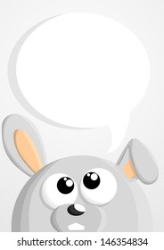 Cute cartoon bunny with speech bubble