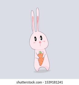 Cute cartoon bunny vector icon.