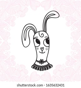 Cute cartoon bunny. Vector illustration
