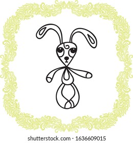 Cute cartoon bunny. Vector illustration