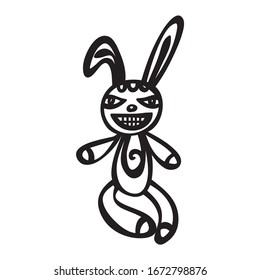 Cute cartoon bunny. Vector illustration
