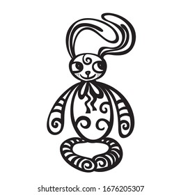 Cute cartoon bunny. Vector illustration