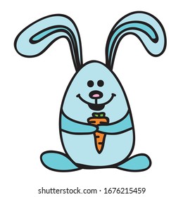 Cute cartoon bunny. Vector illustration