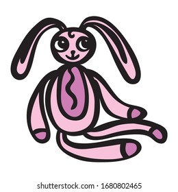 Cute cartoon bunny. Vector illustration