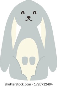 Cute Cartoon bunny, Vector illustration bunny on a white background. Drawing for children