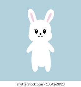 Cute cartoon bunny. Vector illustration for kids.	