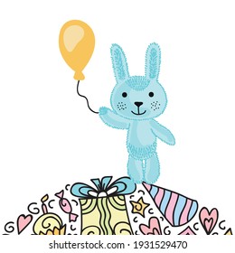 Cute cartoon bunny. Vector illustration