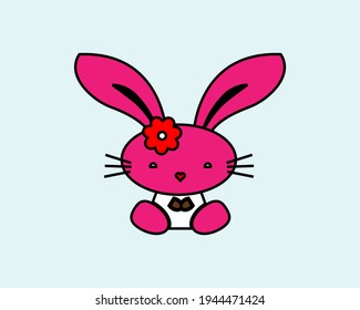 Hermosa conejita de dibujos animados. Ilustración del vector