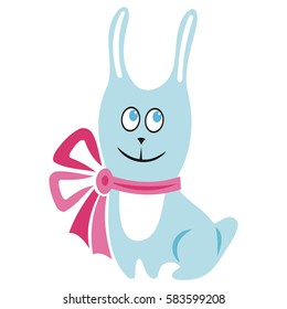 Cute cartoon bunny. Vector illustration.