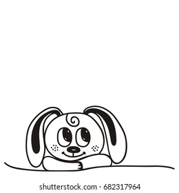 Cute cartoon bunny. Vector illustration.