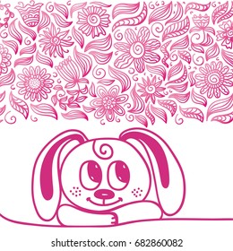 Cute cartoon bunny. Vector illustration.