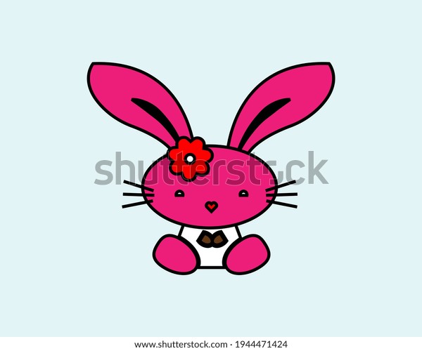 Cute Cartoon Bunny Vector Illustration Stock Vector Royalty Free 1944471424