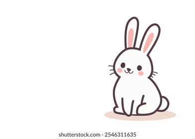 Cute cartoon bunny with white background