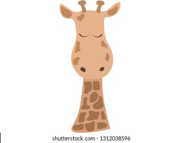 cute cartoon bust giraffe