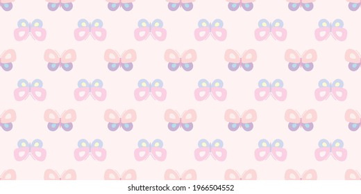 Cute cartoon butterflies seamless repeat pattern vector background, repeating wallpaper.