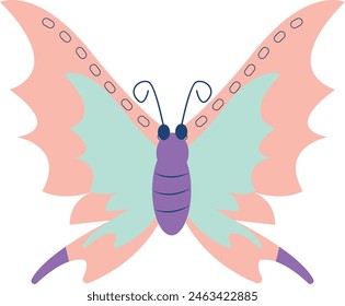 Cute Cartoon Butterfly with Flat Style. Vector Illustration Design.