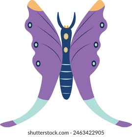 Cute Cartoon Butterfly with Flat Style. Vector Illustration Design.