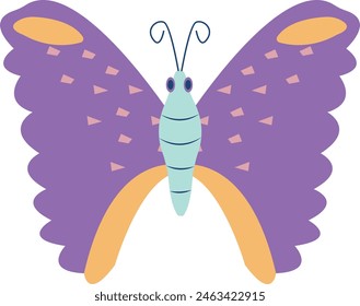Cute Cartoon Butterfly with Flat Style. Vector Illustration Design.