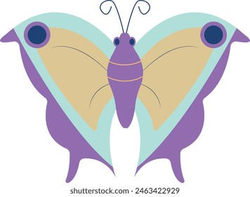 Cute Cartoon Butterfly with Flat Style. Vector Illustration Design.