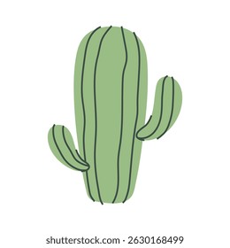 Cute cartoon cactus, desert plant illustration
