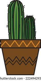 cute cartoon cactus with funny faces in pots with plants are friend text message. can be used for cards, invitations or like sticker