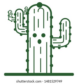 Cute cartoon cactus vector illustration