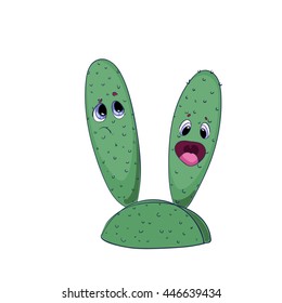 Cute Cartoon Cactus. vector illustration