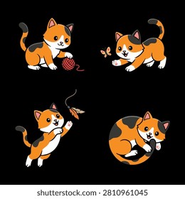 Cute cartoon calico cat