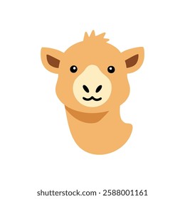 Cute Cartoon Camel Face Icon. Vector Illustration