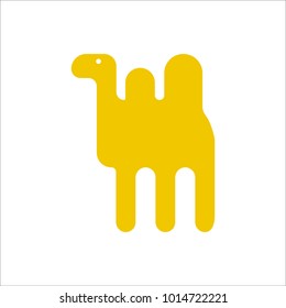 Cute cartoon camel flat vector style. Simple and adorable smiling camel illustration.
