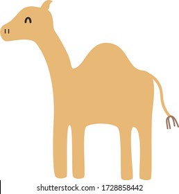 Cute Cartoon camel, Vector illustration camel on a white background. Drawing for children