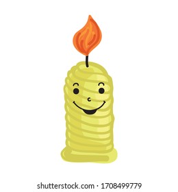 Cute cartoon candle. Vector illustration