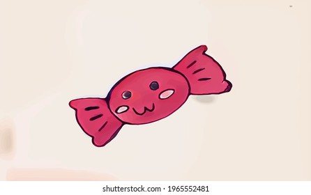 Cute Cartoon Candy. Vector illustration