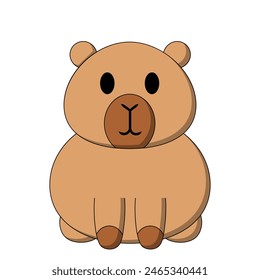 Cute cartoon Capybara in color