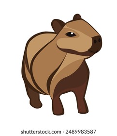 Cute cartoon capybara vector illustration. 