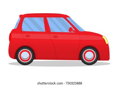 Cute cartoon car isolated on white background. Vector illustration