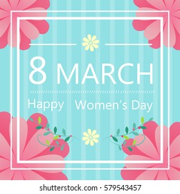 cute cartoon card with happy womens day