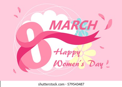 cute cartoon card with happy womens day