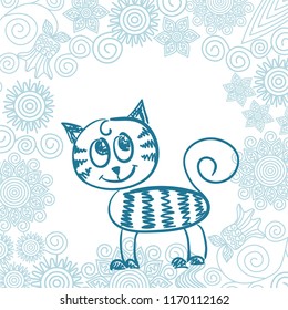 Cute cartoon card. Vector illustration
