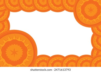 Cute cartoon carrot frame. Vegetable carrot border