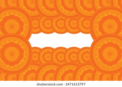 Cute cartoon carrot frame. Vegetable carrot border