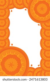 Cute cartoon carrot frame. Vegetable carrot border