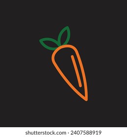 	
Cute cartoon carrot icon isolated on white background vector illustration.	